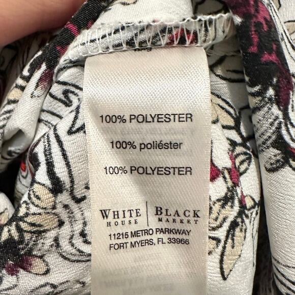 WHITE HOUSE BLACK MARKET | Baroque Floral Long Sleeve Blouse | Size 0 - Picture 6 of 7